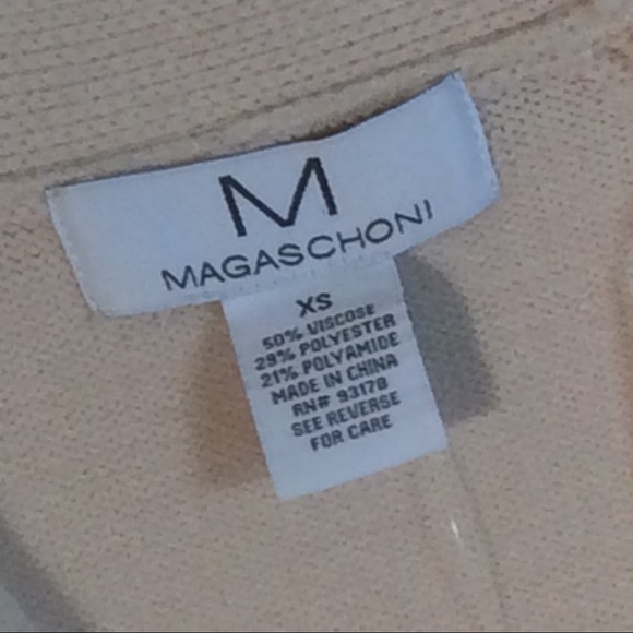 Magaschoni Cream Open Front Cardigan Sweater SNAGS - Picture 3 of 7